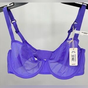 SMOOTHEZ by Arie Mesh Unlined Bra | Size 34D | Purple - NWT